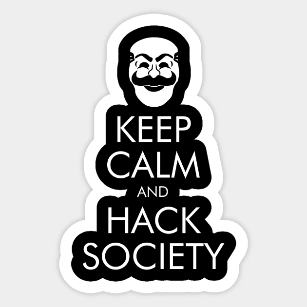 Keep Calm and Hack Society Sticker by Yellowkoong